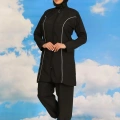 Kadın Tam Tesettür Siyah Mayo