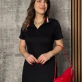 Kadın Yaka Ribanalı Çift Yırtmaçlı Elbise