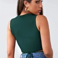 Kadın Yeşil Çapraz Bağlamalı Crop Top Büstiyer