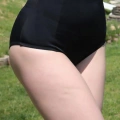 Kadın Yüksek Bel Tek Alt Bikini Siyah