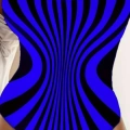 Kadın Yuvarlak Yaka Askılı Zebra Desen Baskılı Dalgıç Mayo