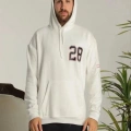 Kapşonlu Baskılı Sweetshirt - Beyaz