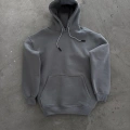 Kapşonlu Üç İplik Penye Basic SweatShirt - Boyalı Gri