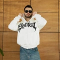 Kapüşonlu Sweatshirt Hoodie - Beyaz