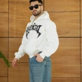 Kapüşonlu Sweatshirt Hoodie - Beyaz