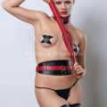 Kırbaçlı, Kelepçeli Full Set, Deri Fantezi Slave Set - 1342