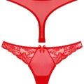 Kırmızı Dantelli Fantezi G String Külot