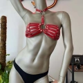 Kırmızı Deri Seksi Sütyen