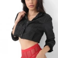 Kırmızı Kadın Çizgili Külot Veronica-k1009