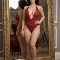 Kırmızı Taşlı Bodysuit - 888
