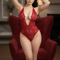 Kırmızı Taşlı Bodysuit - 888