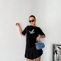 Kısa Kol Baskılı T-shirt - Siyah