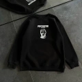 Kışlık Bisiklet Yaka Baskılı SweatShirt - Siyah