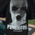 Kışlık Bisiklet Yaka Baskılı SweatShirt - Siyah