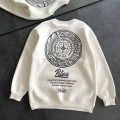 Kışlık Bisiklet Yaka Ön Ve Arka Baskılı SweatShirt - Beyaz