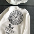 Kışlık Bisiklet Yaka Ön Ve Arka Baskılı SweatShirt - Beyaz