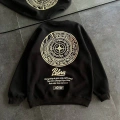 Kışlık Bisiklet Yaka Ön Ve Arka Baskılı SweatShirt - Siyah