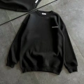 Kışlık Bisiklet Yaka Oversize Baskılı SweatShirt - Siyah