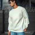 Kışlık Bisiklet Yaka Üç İplik Basic SweatShirt - Beyaz