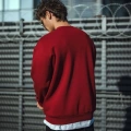 Kışlık Bisiklet Yaka Üç İplik Basic SweatShirt - Bordo