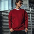 Kışlık Bisiklet Yaka Üç İplik Basic SweatShirt - Bordo