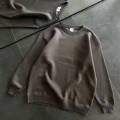 Kışlık Bisiklet Yaka Üç İplik Basic SweatShirt - Füme