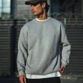 Kışlık Bisiklet Yaka Üç İplik Basic SweatShirt - Gri