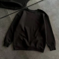 Kışlık Bisiklet Yaka Üç İplik Basic SweatShirt - Siyah