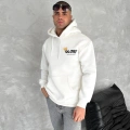 Kışlık Üç İplik Kapüşonlu SweatShirt - Beyaz -