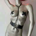 Klipsli Deri Korse Harness - Deri Korse Elbise - 594