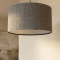 Koyu Gri Kumaş Başlıklı Sarkıt Avize 35 CM