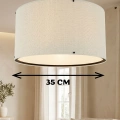 Krem Kumaş Başlıklı Sarkıt Avize 35 CM