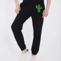 Lastikli Baskılı Eşofman Pantolon - Siyah