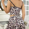 Leopar Desenli Şortlu Gecelik Pijama Üstü