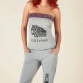 Leopar Desenli Straplez Takım