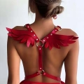 Melek Kanadı Detaylı Şık Deri Harness - 642