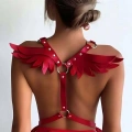 Melek Kanadı Detaylı Şık Deri Harness - 642