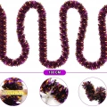 Mor Turuncu Renk 4 cm Genişlik Garland Çift Renk Sim Süs 180 cm