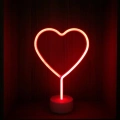 Neon Işıklı Kalp Masa Gece Lambası PİL+USB