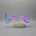 Neon Işıklı Love Yazılı Masa Gece Lambası