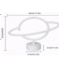 Neon Işıklı Satürn Lamba Pil+Usb