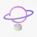 Neon Işıklı Satürn Lamba (Pil + USB)