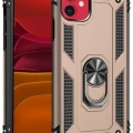 Newface Apple iPhone 11 Kılıf Sofya Yüzüklü Silikon Kapak - Gold