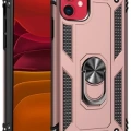 Newface Apple iPhone 11 Kılıf Sofya Yüzüklü Silikon Kapak - Rose