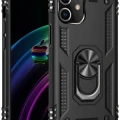 Newface Apple iPhone 12 Mini Kılıf Sofya Yüzüklü Silikon Kapak - Rose