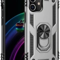 Newface Apple iPhone 12 Mini Kılıf Sofya Yüzüklü Silikon Kapak - Yeşil