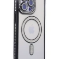 Newface Apple iPhone 14 Pro Max Kılıf Joke Simli Magneticsafe Kılıf - Pembe