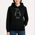 Nihilist Penguen Özel Tasarım Oversize Kapüşonlu Sweatshirt - Siyah