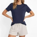 Osy Modal Kadın Bisiklet Yaka T-shirt - İndigo