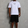 Oversize Baskılı Bisiklet Yaka T-Shirt - Beyaz -